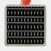 Monogram Initiaal letter F Metalen Ornament (Voorkant)
