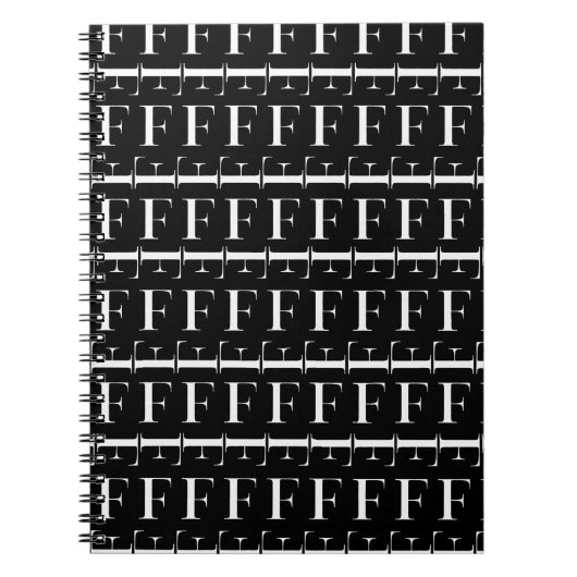 Monogram Initiaal letter F Notitieboek (Voorkant)