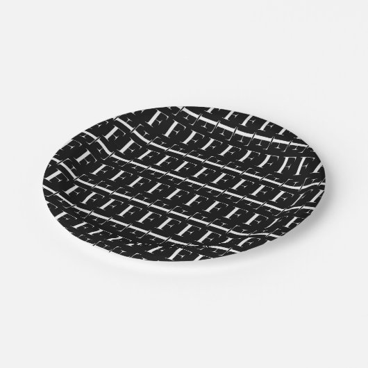 Monogram Initiaal letter F Papieren Bordje (Gekanteld)