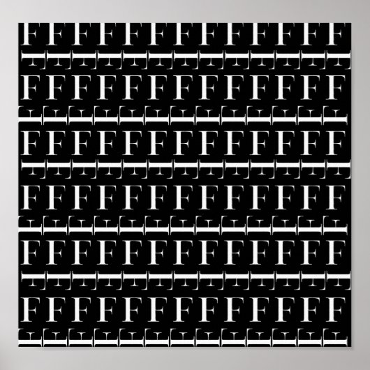 Monogram Initiaal letter F Poster (Voorkant)