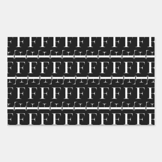 Monogram Initiaal letter F Rechthoekige Sticker (Voorkant)