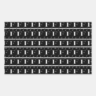 Monogram Initiaal letter F Rechthoekige Sticker