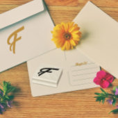 Monogram Initiaal letter F Rubberstempel