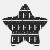 Monogram Initiaal letter F Ster Sticker (Voorkant)