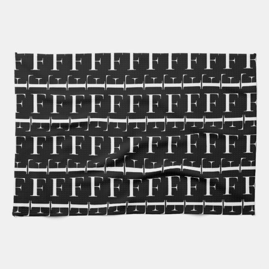 Monogram Initiaal letter F Theedoek (Horizontaal)