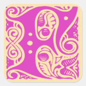monogram Initiaal letter F Vierkante Sticker (Voorkant)