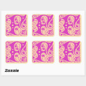 monogram Initiaal letter F Vierkante Sticker (Vel)