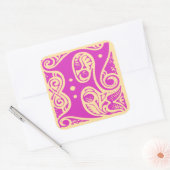 monogram Initiaal letter F Vierkante Sticker (Envelop)