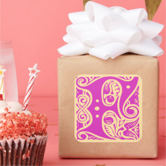 monogram Initiaal letter F Vierkante Sticker