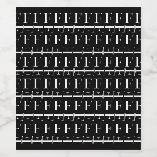 Monogram Initiaal letter F Wijn Etiket (Enkel label)