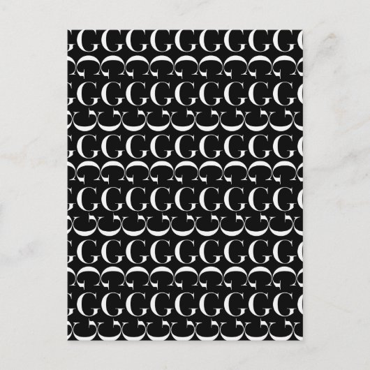 Monogram Initiaal Letter G Briefkaart (Voorkant)