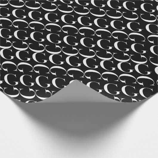 Monogram Initiaal Letter G Cadeaupapier (Hoek)
