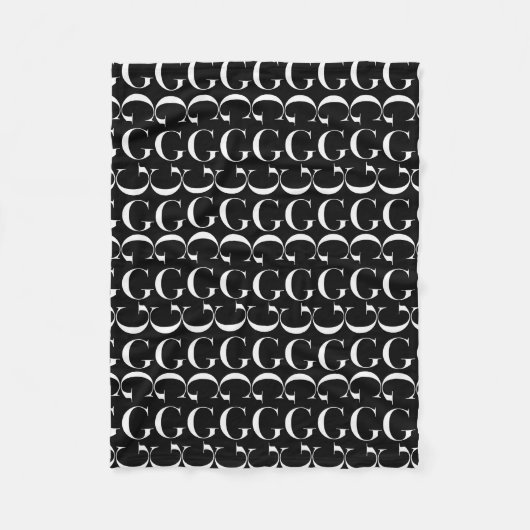 Monogram Initiaal Letter G Fleece Deken (Voorkant)
