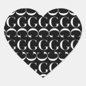 Monogram Initiaal Letter G Hart Sticker (Voorkant)