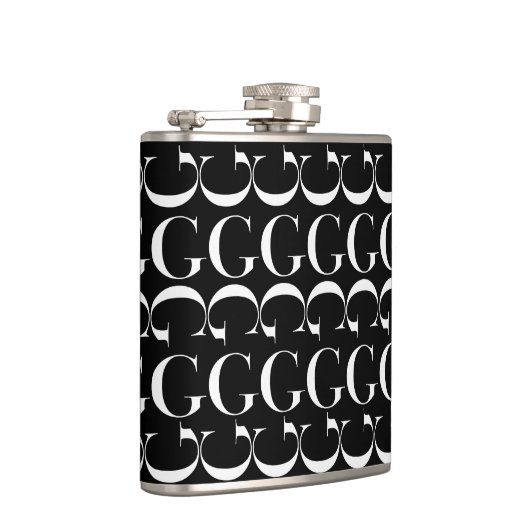 Monogram Initiaal Letter G Heupfles (Rechts)