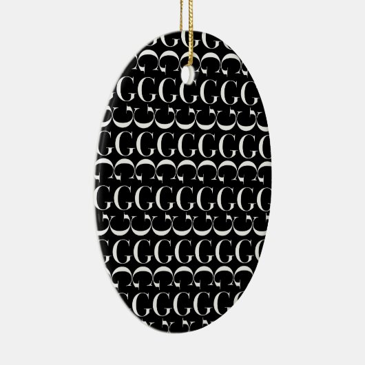 Monogram Initiaal Letter G Keramisch Ornament (Rechts)