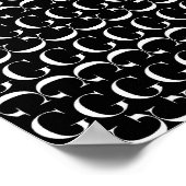 Monogram Initiaal Letter G, kies Achtergrondkleur Poster (Hoek)