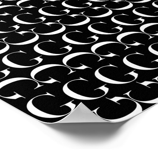 Monogram Initiaal Letter G, kies Achtergrondkleur Poster (Hoek)