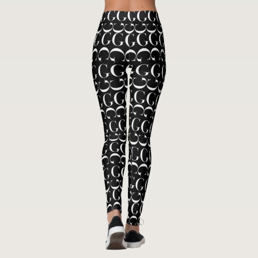 Monogram Initiaal Letter G Leggings (Achterkant)