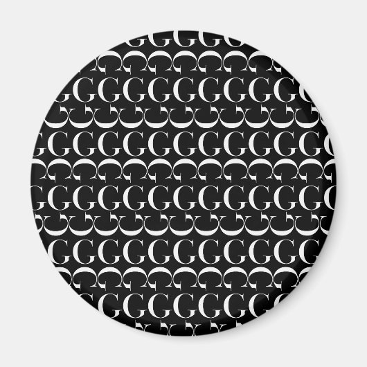 Monogram Initiaal Letter G Magneet (Voorkant)