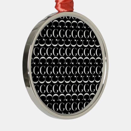 Monogram Initiaal Letter G Metalen Ornament (Rechts)