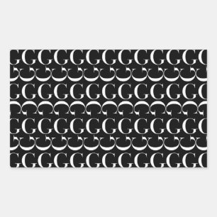 Monogram Initiaal Letter G Rechthoekige Sticker