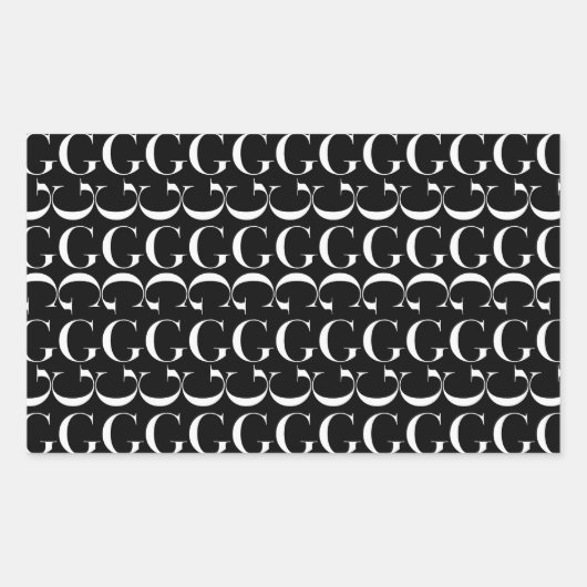 Monogram Initiaal Letter G Rechthoekige Sticker (Voorkant)