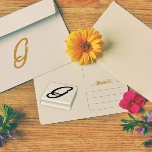 Monogram Initiaal Letter G Rubberstempel