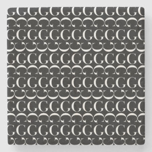 Monogram Initiaal Letter G Stenen Onderzetter