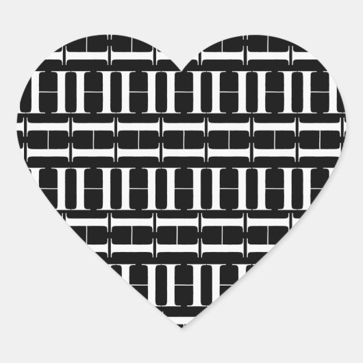 Monogram Initiaal letter H Hart Sticker (Voorkant)