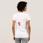 Monogram Initiaal letter H in wit met roze roos T-shirt (Achterkant volledig)