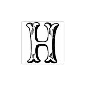Monogram  initiaal letter H Rubberstempel (Afrduk)