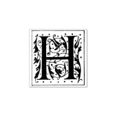 Monogram  initiaal letter H Rubberstempel (Afrduk)