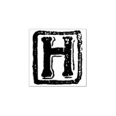 Monogram  initiaal letter H Rubberstempel (Afrduk)
