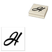 Monogram Initiaal letter H Rubberstempel (Gestempeld)