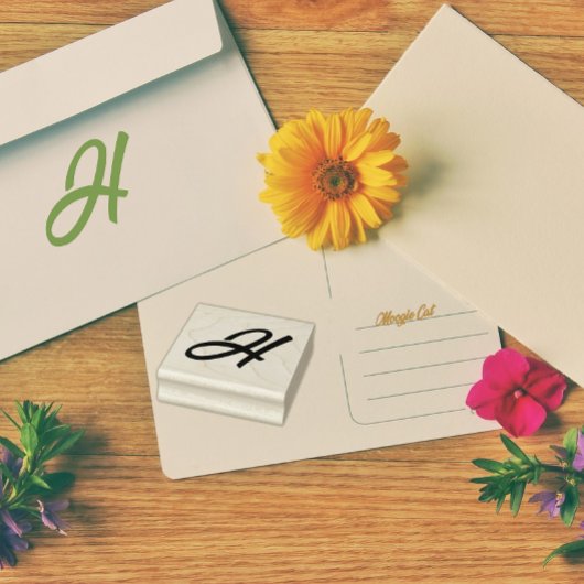 Monogram Initiaal letter H Rubberstempel