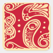 monogram Initiaal letter H Vierkante Sticker (Voorkant)