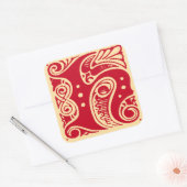 monogram Initiaal letter H Vierkante Sticker (Envelop)