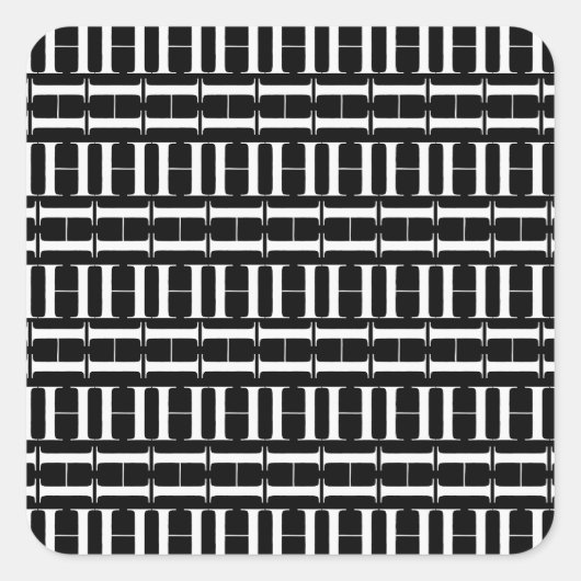 Monogram Initiaal letter H Vierkante Sticker (Voorkant)