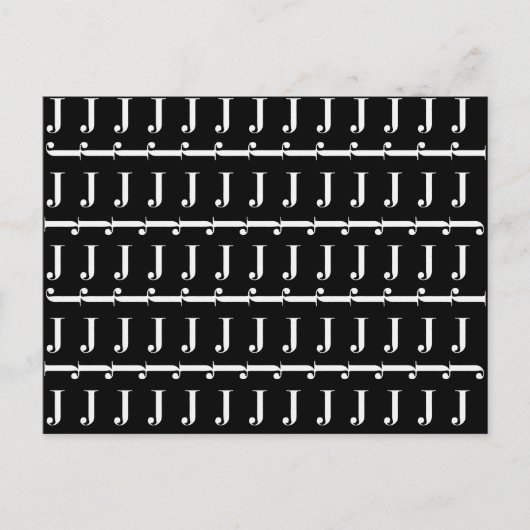 Monogram Initiaal letter J Briefkaart (Voorkant)