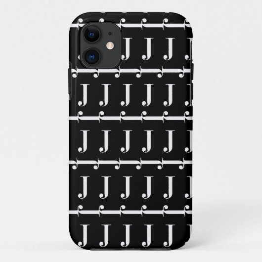 Monogram Initiaal letter J Case-Mate iPhone Case (Achterkant)