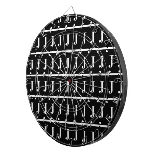 Monogram Initiaal letter J Dartbord (Voorkant Rechts)