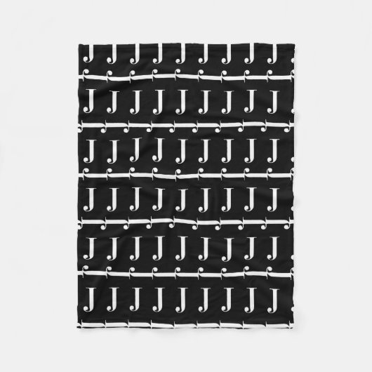 Monogram Initiaal letter J Fleece Deken (Voorkant)