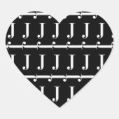 Monogram Initiaal letter J Hart Sticker (Voorkant)
