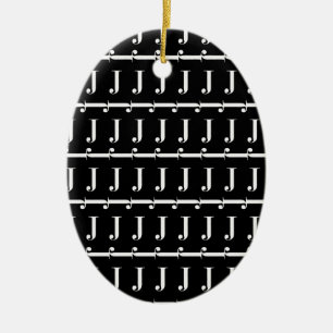 Monogram Initiaal letter J Keramisch Ornament