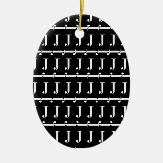 Monogram Initiaal letter J Keramisch Ornament (Voorkant)