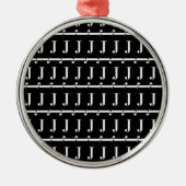 Monogram Initiaal letter J Metalen Ornament (Voorkant)