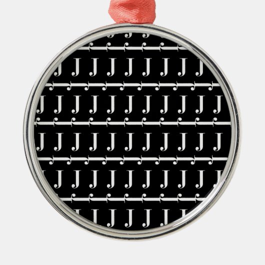 Monogram Initiaal letter J Metalen Ornament (Voorkant)