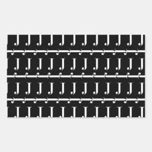 Monogram Initiaal letter J Rechthoekige Sticker
