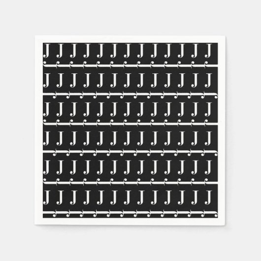 Monogram Initiaal letter J Servet (Voorkant)